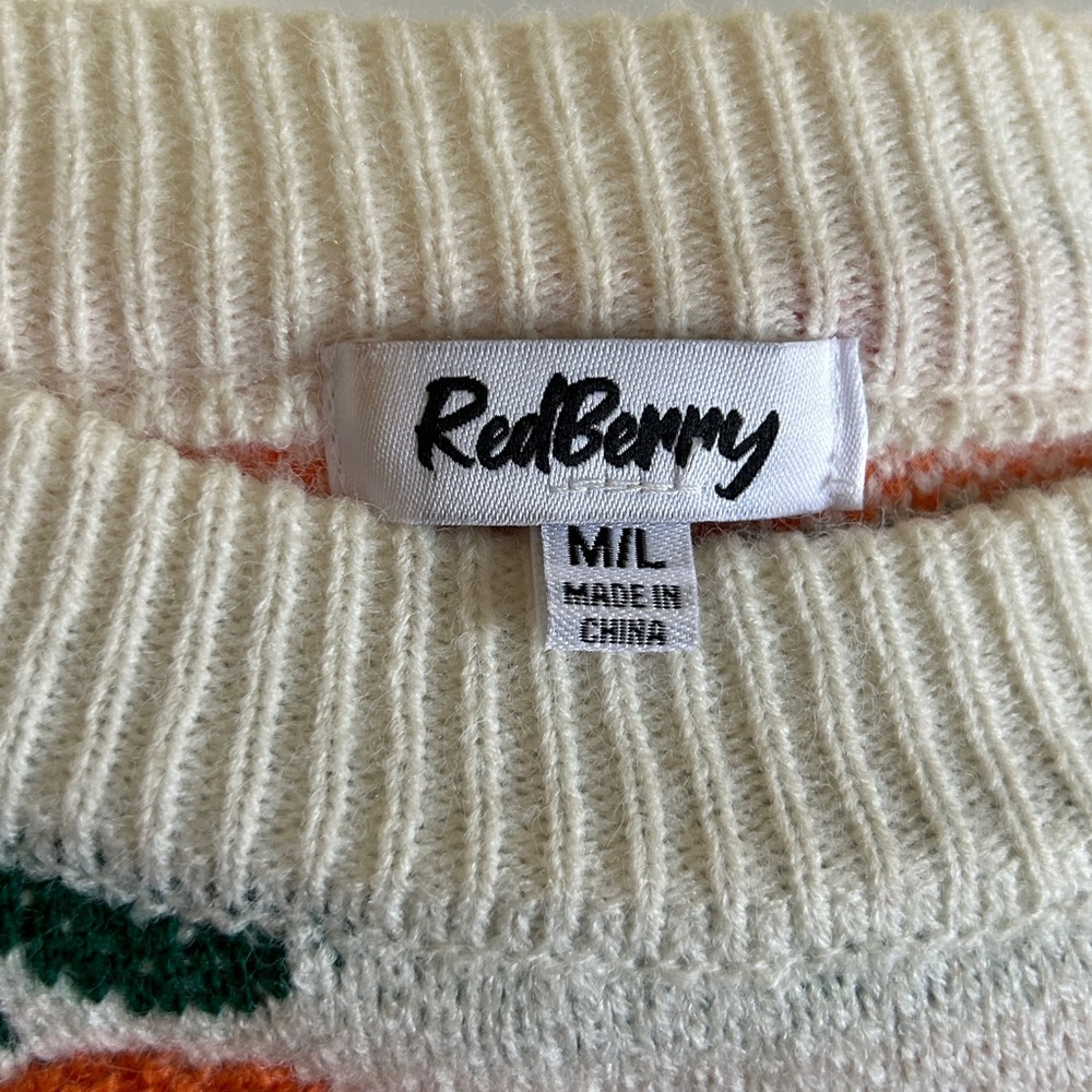 Redberry Orange Pattern Sweater - Picture 2 of 3